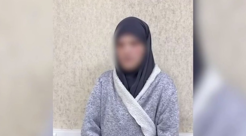 Подозреваемая в подготовке теракта. Кадр из видео, опубликованного в телеграм-канале ТАСС https://t.me/tass_agency/313068