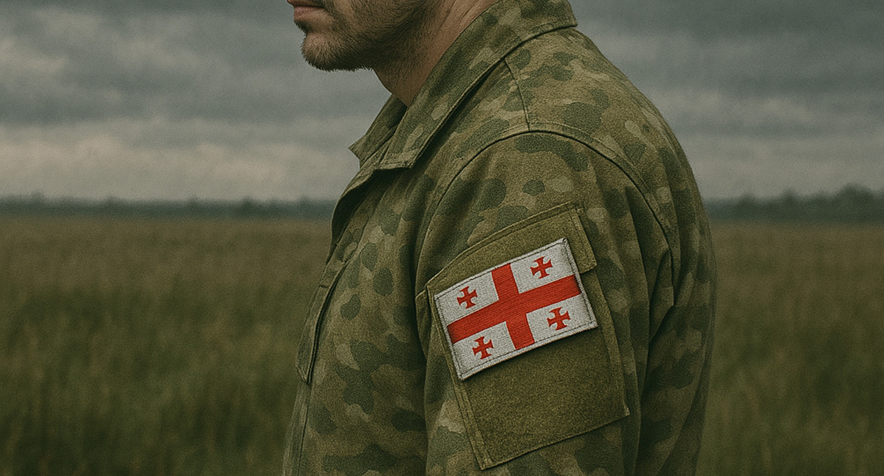 Грузинский военный. Иллюстрация создана «Кавказским узлом» с помощью ИИ в программе Copilot