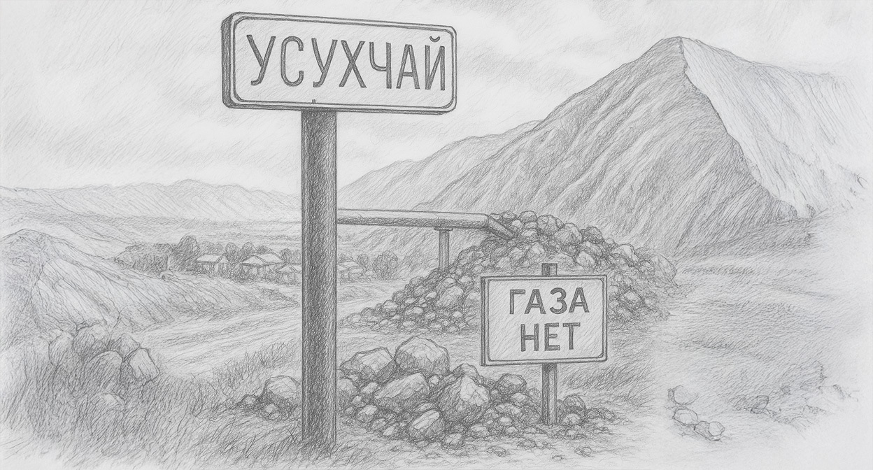 Село Усухчай. Иллюстрация создана «Кавказским узлом» с помощью ИИ в программе Copilot
